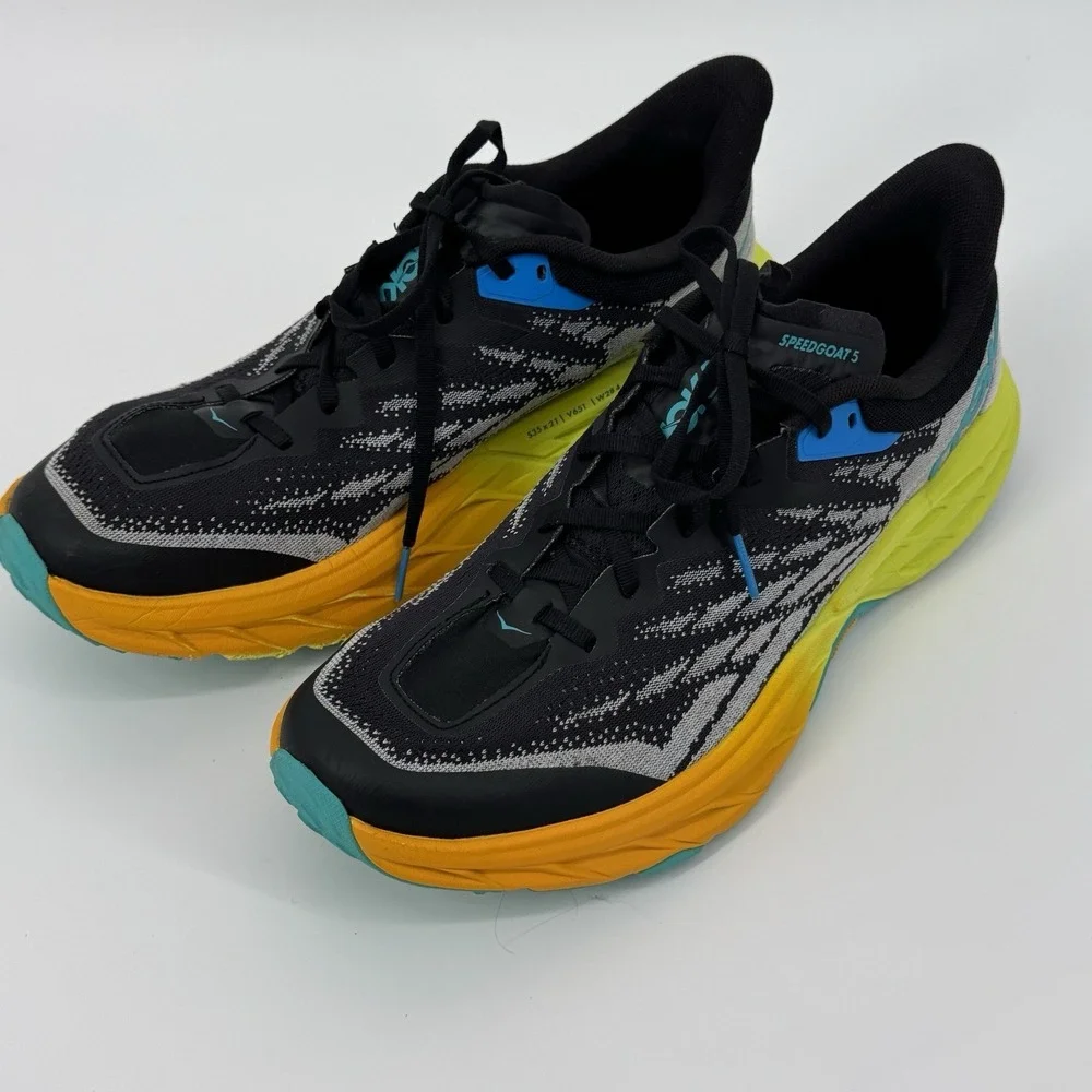 HOKA One One Speedgoat 5 Trail Running Shoes Men's 12.5 D Vibram Megagrip Hiking